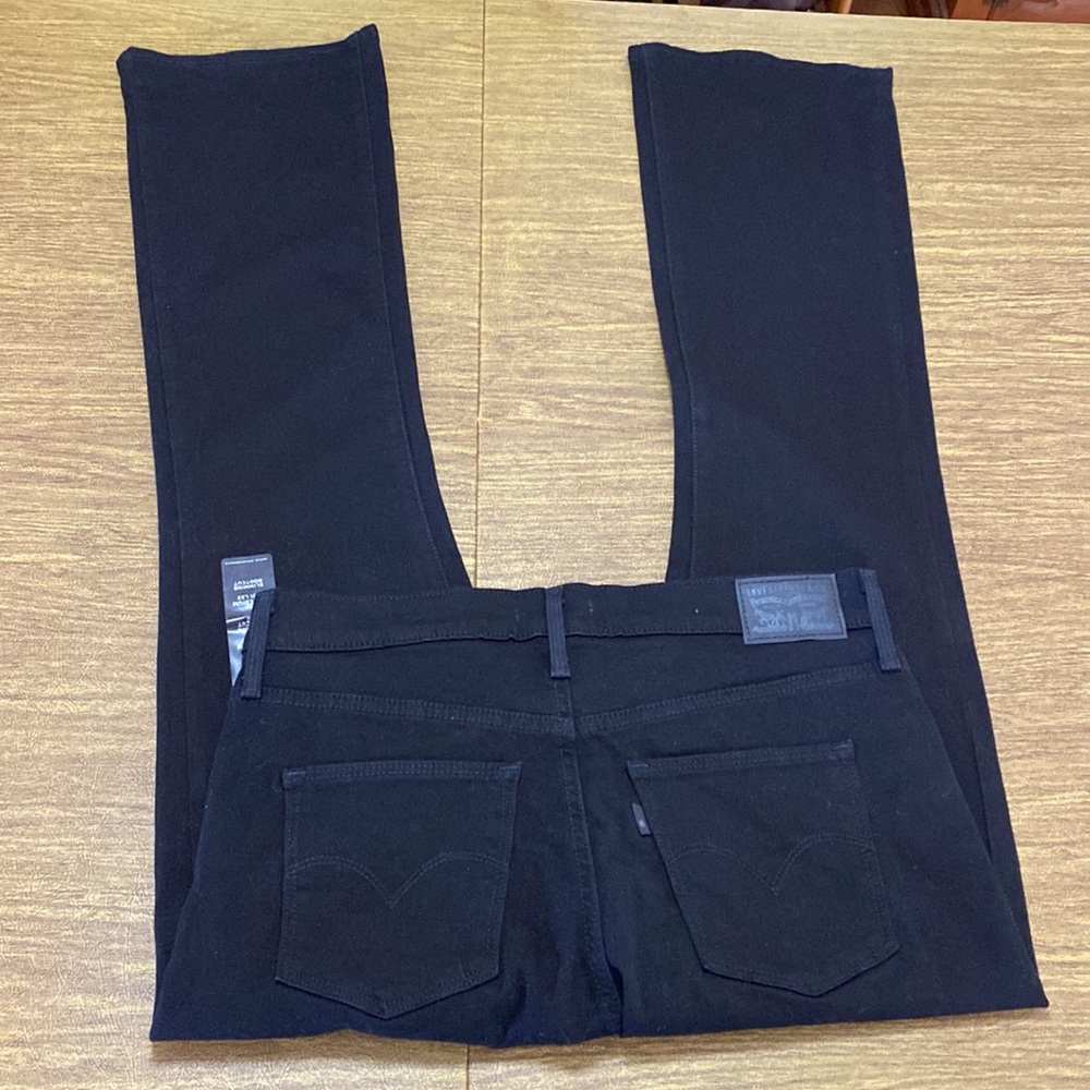 NWT Black Levi’s Slimming Boot Cut Size 12 Denim Jeans 31 x 32 - Picture 5 of 10